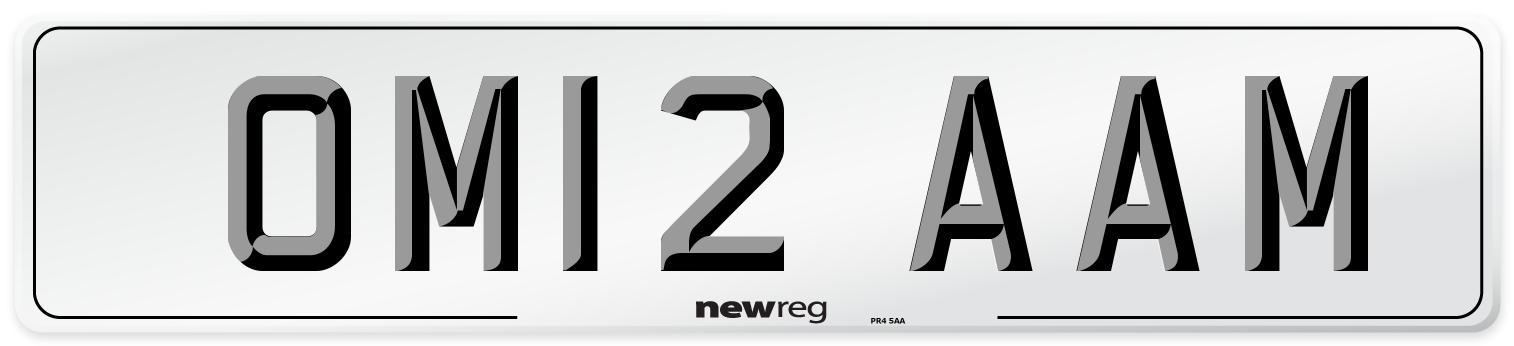 OM12 AAM Number Plate from New Reg